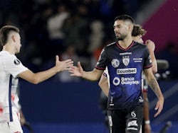 Malcom Braida of San Lorenzo in action at the Copa Libertadores in April 2024