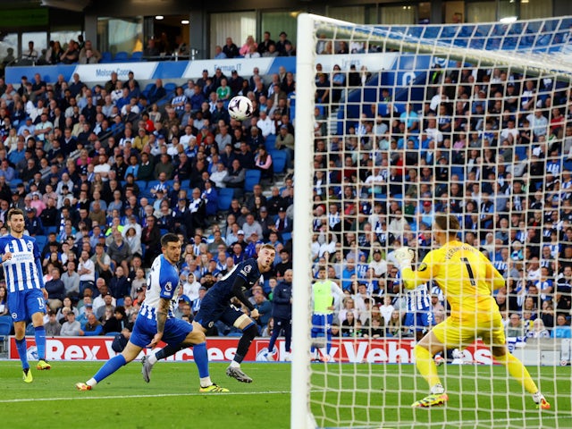 Chelsea's Cole Palmer scores against Brighton & Hove Albion on May 15, 2024