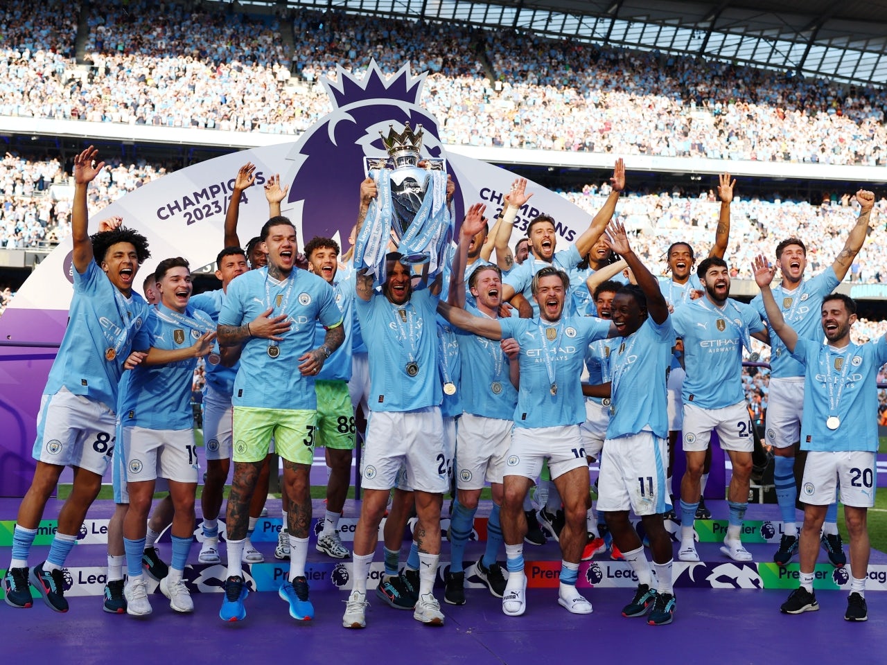 Four in a row: Manchester City crowned Premier League champions again with victory over West Ham United