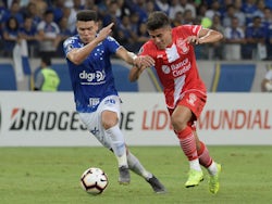 Andres Roa of Huracan in action at the 2019 Copa Libertadores