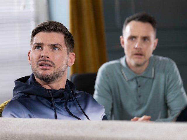 Ste and James on Hollyoaks on April 2, 2024