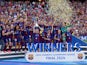 Barcelona's Alexia Putellas lifts the trophy as she celebrates with teammates after winning the Women's Champions League on May 25, 2024
