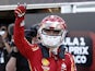 Ferrari driver Charles Leclerc celebrates securing pole for Monaco Grand Prix on May 25, 2024.