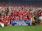Charlton Athletic celebrate winning the First Division playoff final on May 25, 1998
