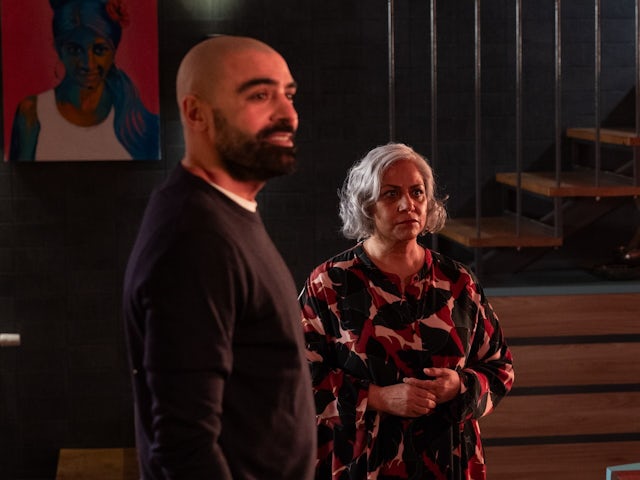 Zain and Misbah on Hollyoaks on April 19, 2024