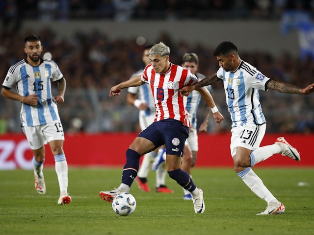 Ramon Sosa in action for Paraguay against Argentina in October 2023.