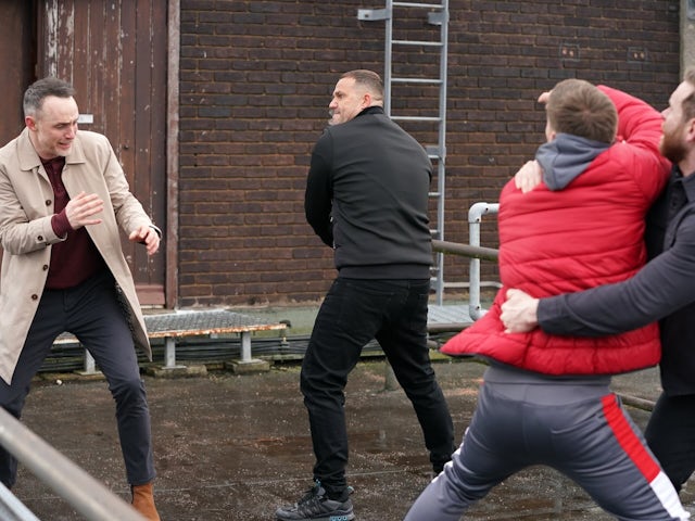 James and Warren on Hollyoaks on March 18, 2024