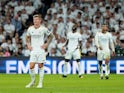 Real Madrid's Toni Kroos reacts after Real Betis' Johnny Cardoso scored a goal that was later disallowed on May 25, 2024