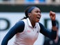 Coco Gauff reacts at the French Open on June 2, 2024