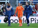 England's Mary Earps walks off the pitch after sustaining an injury on May 31, 2024