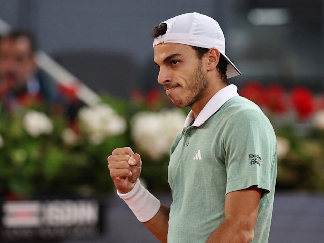 Francisco Cerundolo reacts at the Madrid Open in May 2024