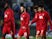 Liverpool's Alexis Mac Allister, Ibrahima Konate, Luis Diaz and Curtis Jones during the warm up on April 18, 2024