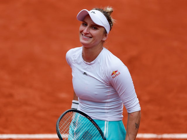 Marketa Vondrousova reacts at the French Open on June 2, 2024