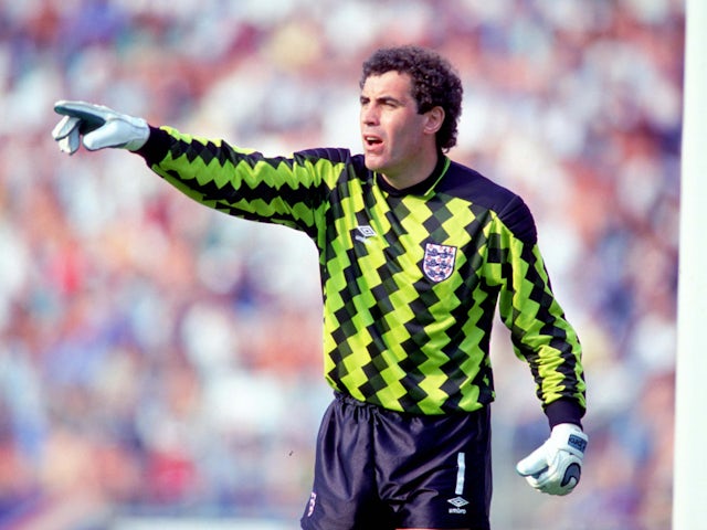 Peter Shilton in action for England in 1988