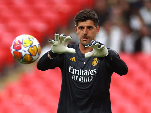 Real Madrid's Thibaut Courtois during training on May 31, 2024