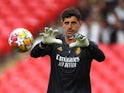 Real Madrid's Thibaut Courtois during training on May 31, 2024