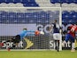 Bermuda goalkeeper Dale Eve dives for a shot against Costa Rica at the 2019 Gold Cup