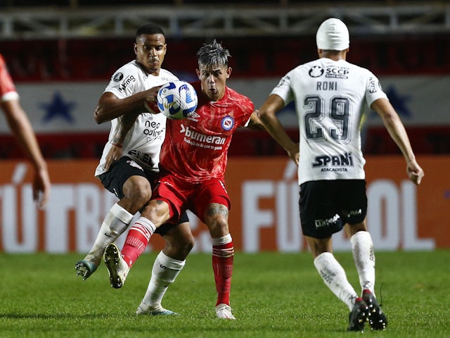 Leonardo Heredia in action for Argentinos Juniors at the 2023 Copa Libertadores