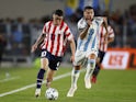 Miguel Almiron dribbles the ball for Paraguay during a 2023 World Cup qualifier