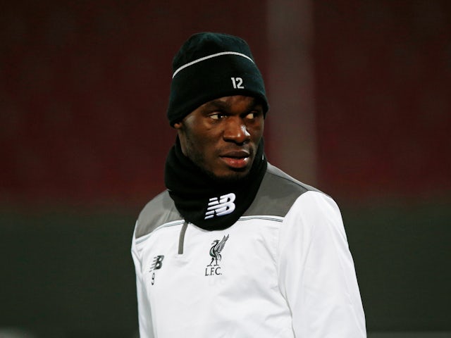 Christian Benteke warms up for Liverpool in 2016