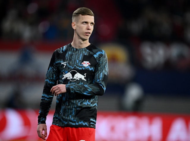 RB Leipzig's Dani Olmo during the warm up on February 13, 2024