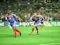 France striker David Trezeguet celebrates scoring the golden goal to win the Euro 2000 final