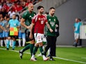 Hungary's Dominik Szoboszlai walks off the pitch after being substituted on June 8, 2024