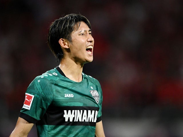 VfB Stuttgart's Hiroki Ito reacts on August 25, 2023