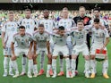 Hungary players pose for a team group photo before the match on June 4, 2024