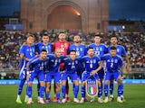 Italy players pose for a team group photo before the match on June 4, 2024