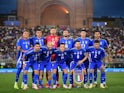 Italy players pose for a team group photo before the match on June 4, 2024