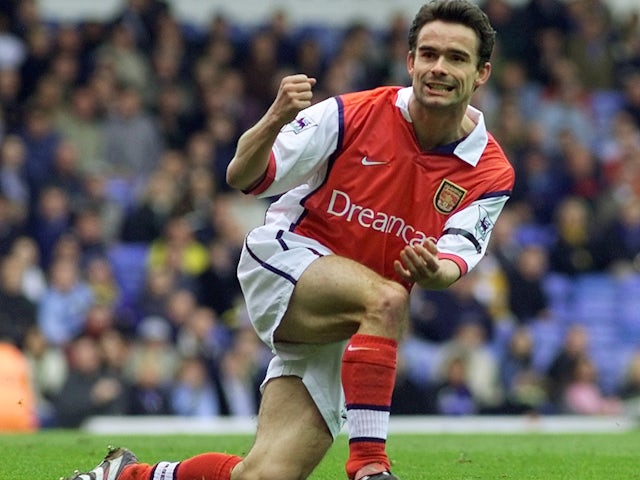 Marc Overmars celebrates scoring for Arsenal in 2000