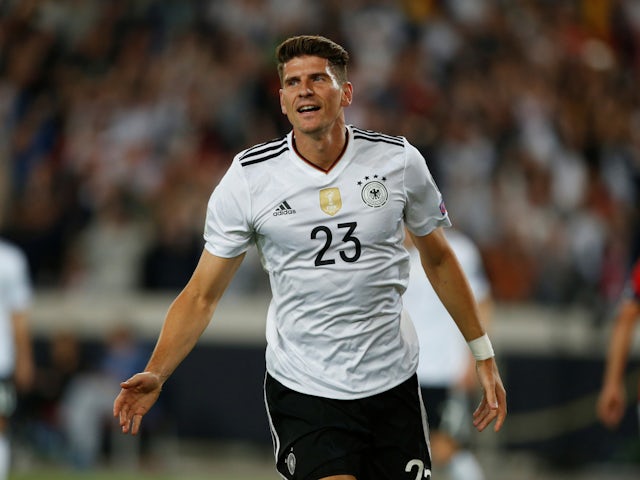 Mario Gomez in action for Germany on September 4, 2017