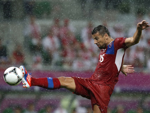 Milan Baros in action for Czech Republic on June 16, 2012