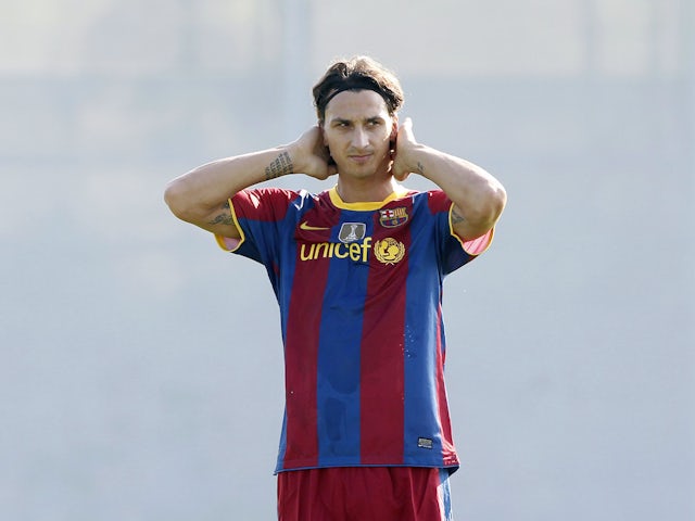 Zlatan Ibrahimovic in action for Barcelona on August 17, 2010