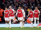 Arsenal celebrate during win over Brentford on March 9, 2024.