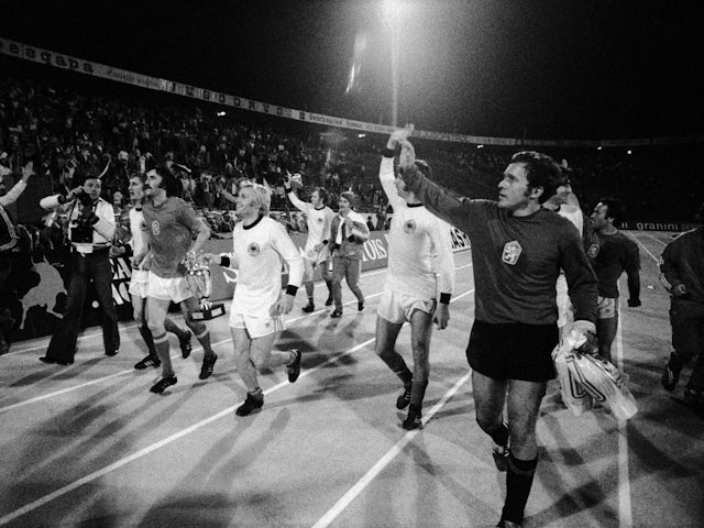 Czechoslovakia celebrate winning Euro 1976 [ONE TIME USE ONLY]