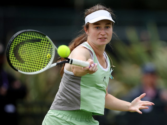 Daria Snigur in action at the Nottingham Open on June 11, 2024