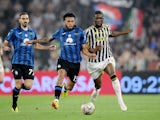 Atalanta's Ederson in action with Juventus' Samuel Iling-Junior on May 15, 2024