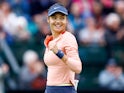 Emma Raducanu reacts at the Nottingham Open on June 13, 2024
