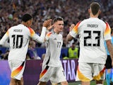 Germany's Florian Wirtz celebrates scoring their first goal on June 14, 2024