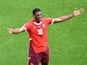 Switzerland's Kwadwo Duah celebrates scoring their first goal on June 15, 2024