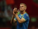Ukraine's Oleksandr Zinchenko applauds fans after the match on June 7, 2024