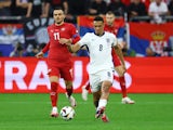England's Trent Alexander-Arnold in action with Serbia's Filip Kostic on June 16, 2024