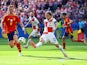 Spain's Fabian Ruiz in action with Croatia's Luka Modric on June 15, 2024