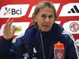 Chile manager Ricardo at a June 2024 press conference