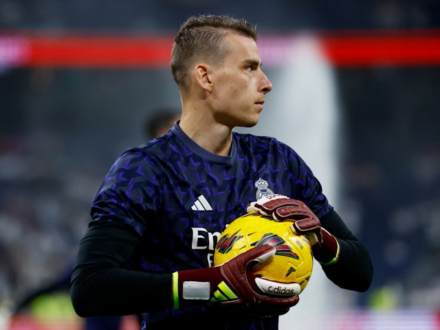 Real Madrid's Andriy Lunin pictured in April 2024