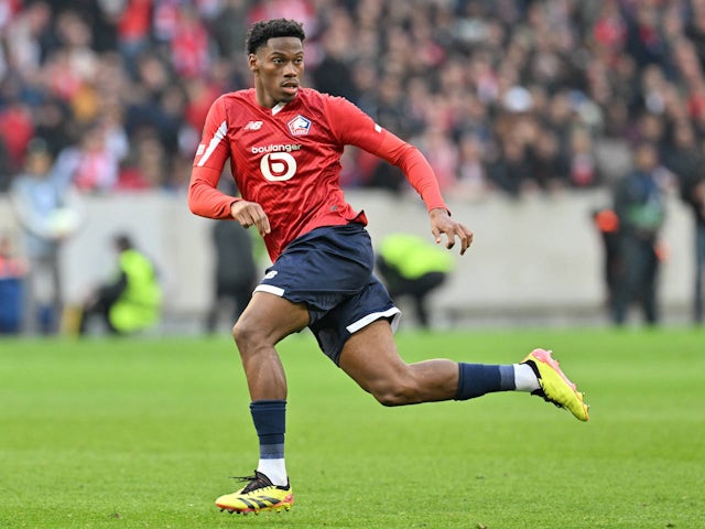 Lille forward Jonathan David on April 18, 2024 (IMAGO)
