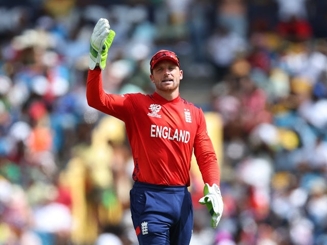 England's Jos Buttler reacts on June 8, 2024