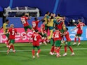 Portugal's Francisco Conceicao celebrates scoring against Czech Republic on June 18, 2024